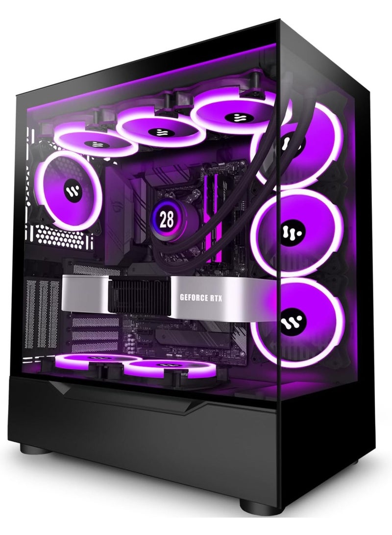 AJYAL Blaze Blue Gaming PC i5-14400F - 5060 Ti / 32GB RAM / H610M-K / Nvme 1TB SSD / NVIDIA GeForce RTX 5060 TI / 700W PSU / ARGB Gaming Case / Windows 11 PRO Black - Image 1